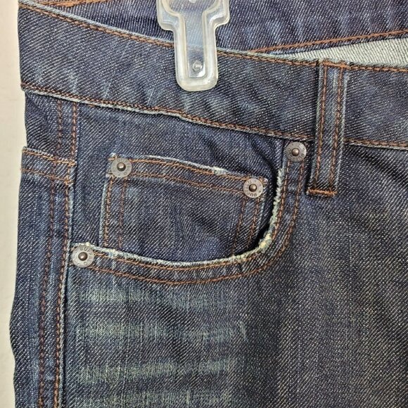 Vintage Buffalo David Bitton Sz 30 Poem Jeans Low Rise Wide Leg Dark Dingy Wash - Picture 3 of 11